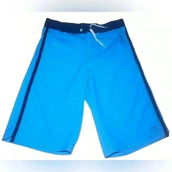 OP Blue Black Checkered Shorts Board Shorts Size XXL 2X Boys 18 - Picture 1 of 7